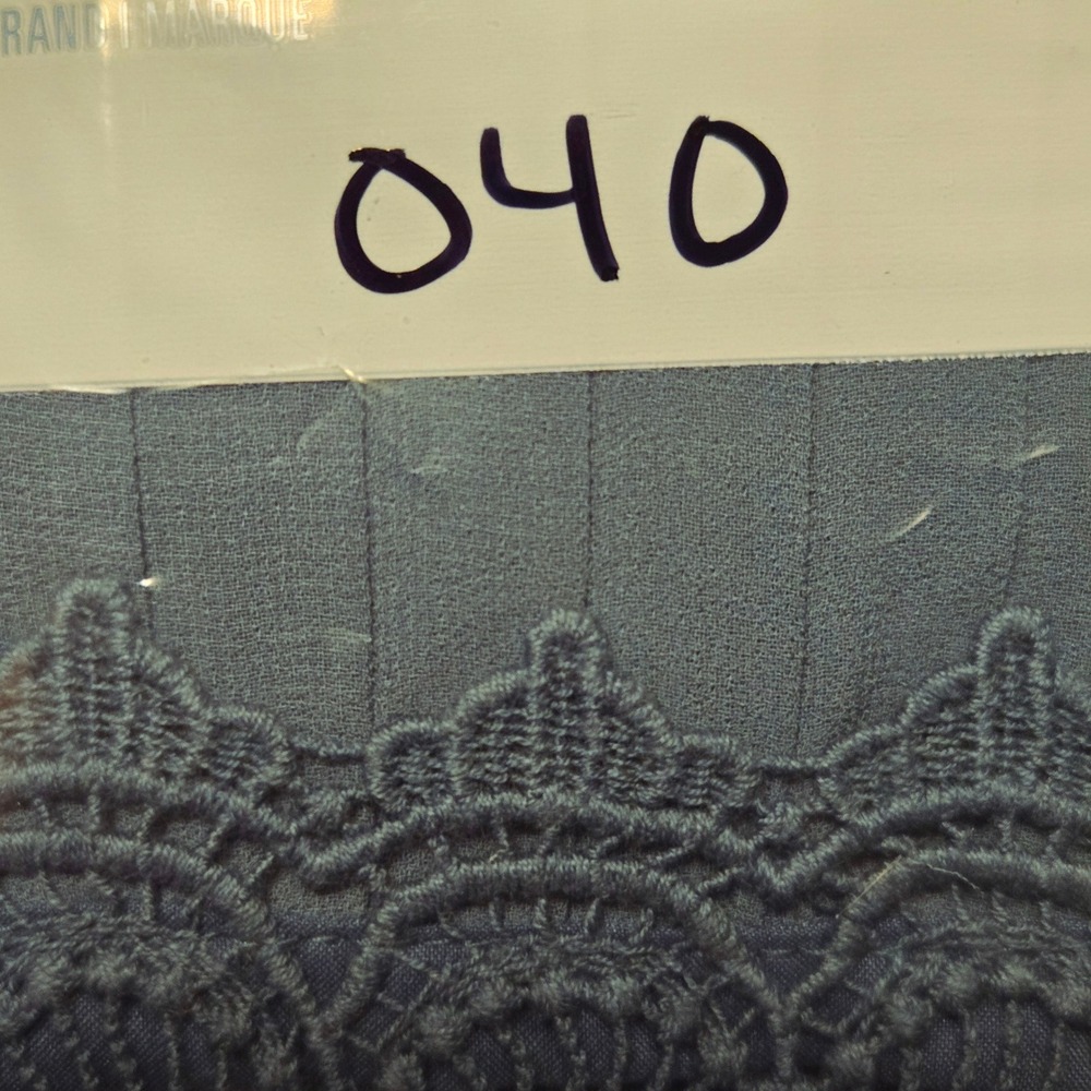 LOFT Dress 8 Sleeveless Blue Crochet Pleated Skirt Mini Zip Back - Picture 14 of 14
